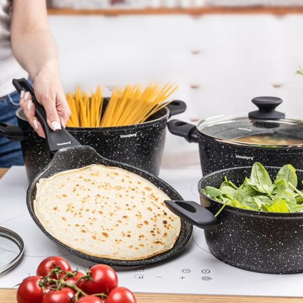 Zestaw garnków Klausberg KB-7962, 7 elem., marmurkowe — garnki do kuchni