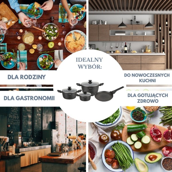 Zestaw garnków Klausberg KB-7962, 7 elem., marmurkowe — garnki do kuchni