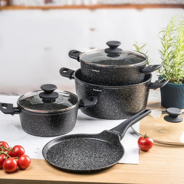 Zestaw garnków Klausberg KB-7962, 7 elem., marmurkowe — garnki do kuchni