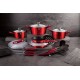 Комплект каструль Berlinger Haus Metallic Burgundy BH-7180, 22 елементи для готування