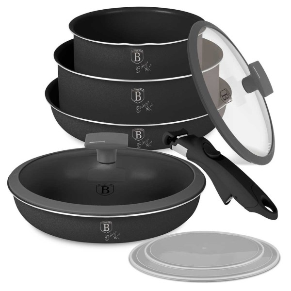 Zestaw garnków Berlinger Haus BH-8256 Antracite, 9 elementów, tytanowy, do kuchni