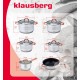 Комплект сталевих каструль Klausberg KB-7700, 12 предметів, 2.1-6.6 л для готування