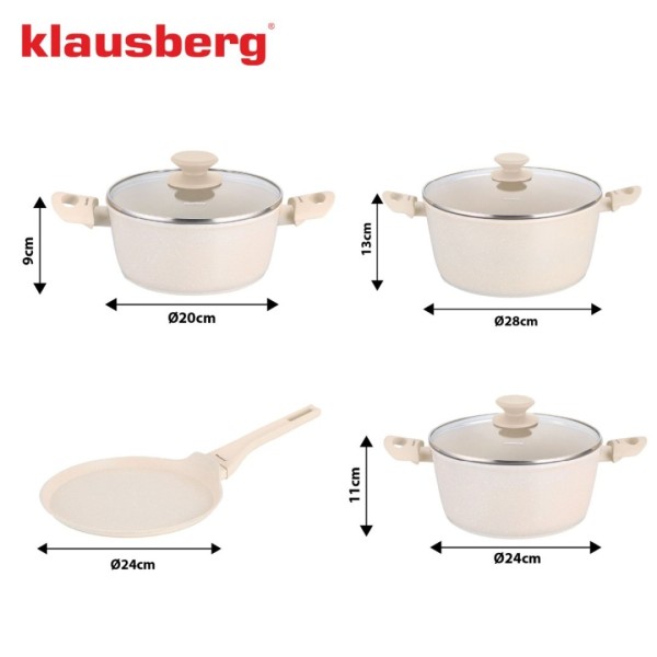 Zestaw garnków Klausberg KB-7963 marmurkowy 7 el. — garnki do kuchni