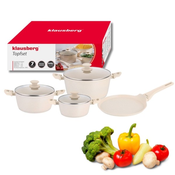 Zestaw garnków Klausberg KB-7963 marmurkowy 7 el. — garnki do kuchni