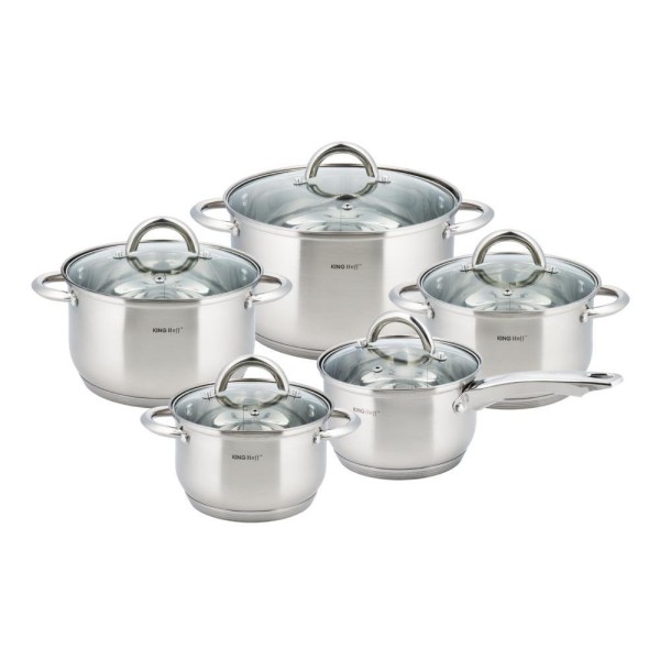 Комплект каструль Kinghoff Silver 10 ел. KH-4449 для приготування різних страв