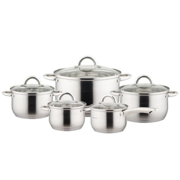 Комплект каструль Kinghoff Silver 10 ел. KH-4449 для приготування різних страв