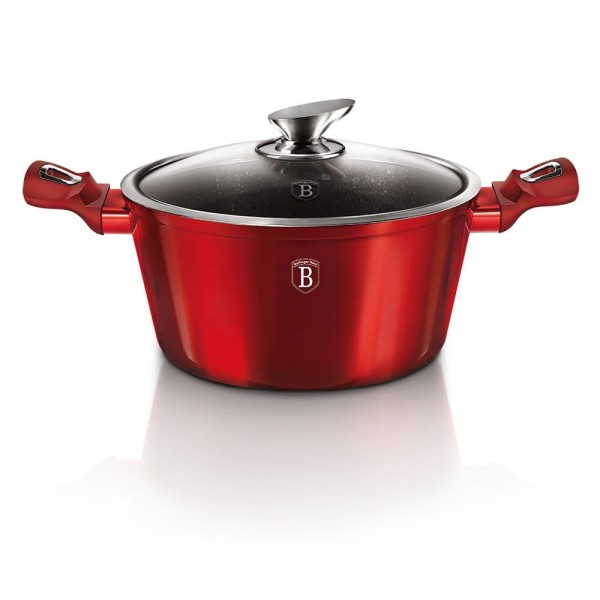Komplet garnków Berlinger Haus Metallic Line Burgundy 6 elementów 24 cm do gotowania