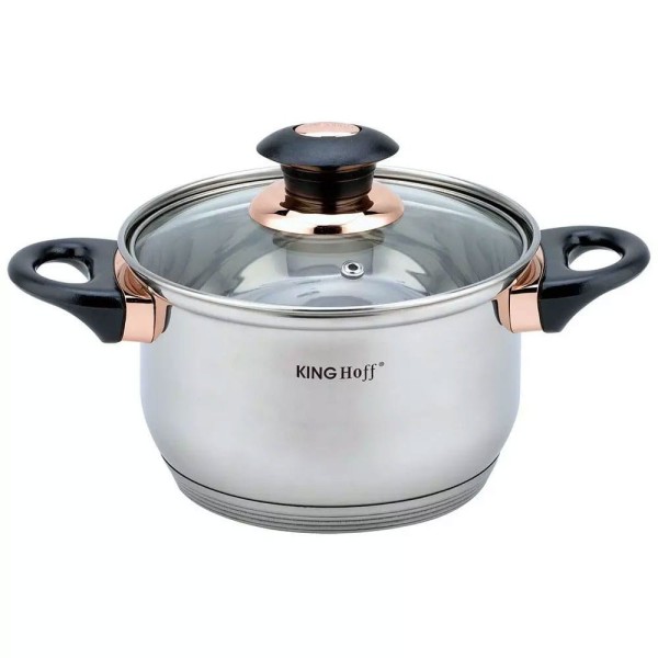 Komplet garnków Kinghoff KH-1767 12 el. stalowy rosegold do gotowania
