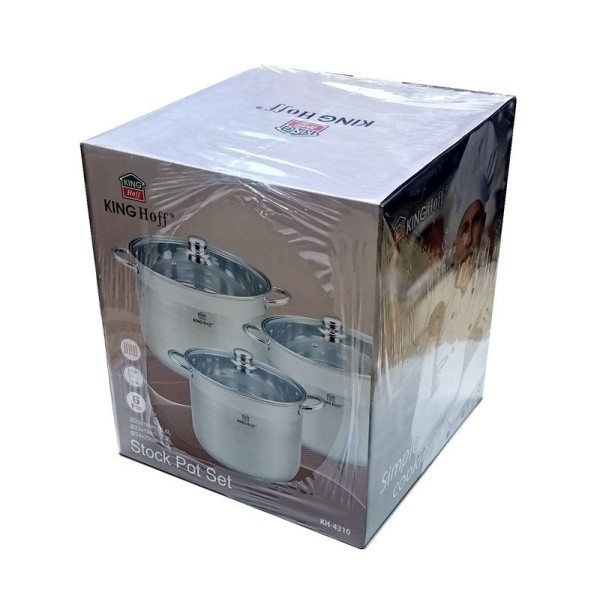 Komplet garnków KiNGHOFF KH-4310 6 elementów pojemność 9L/7L/5L do kuchni