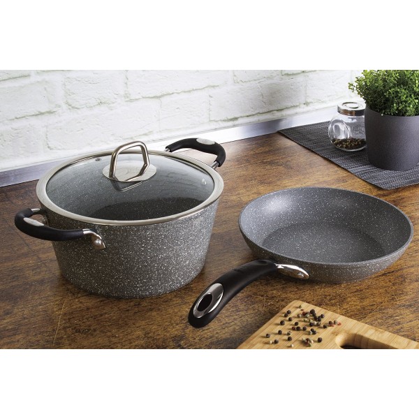 Zestaw garnków Berlinger Haus BH-6196 Stone Touch granitowy do kuchni