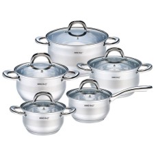 Komplet garnków Kinghoff Silver 10 elementów do codziennego gotowania KH-1096
