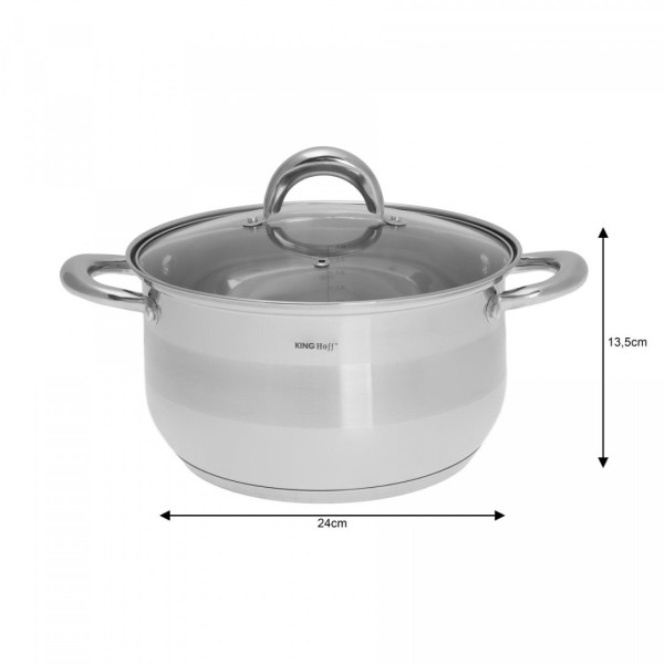Комплект каструль Kinghoff Silver 10 ел. KH-1096 для ефективного приготування їжі