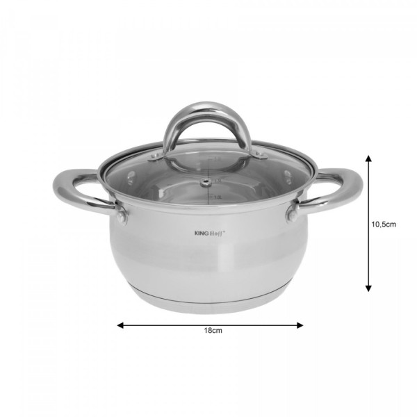 Комплект каструль Kinghoff Silver 10 ел. KH-1096 для ефективного приготування їжі