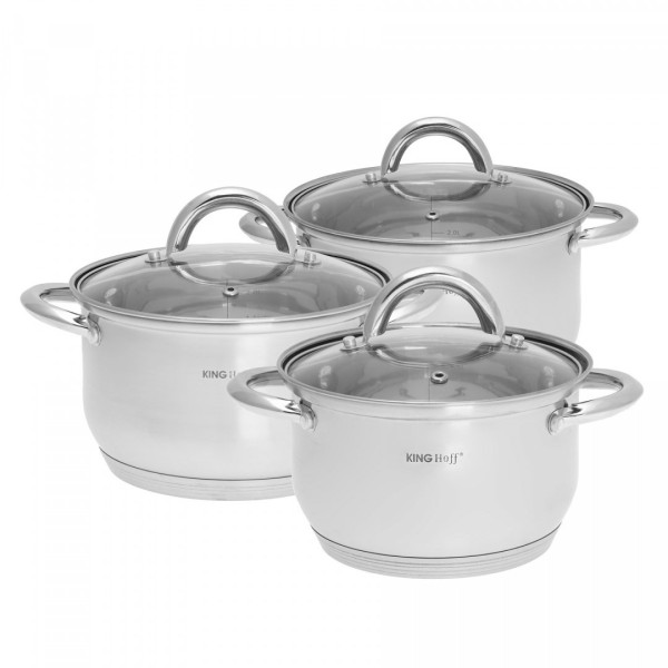 Комплект каструль Kinghoff Silver 6 ел. KH-4447 для якісного приготування їжі