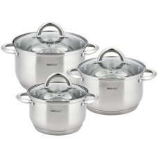 Komplet garnków KiNGHOFF Silver 6 elementów do codziennego gotowania KH-4447