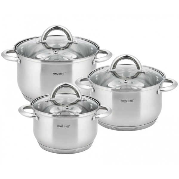 Комплект каструль Kinghoff Silver 6 ел. KH-4447 для якісного приготування їжі