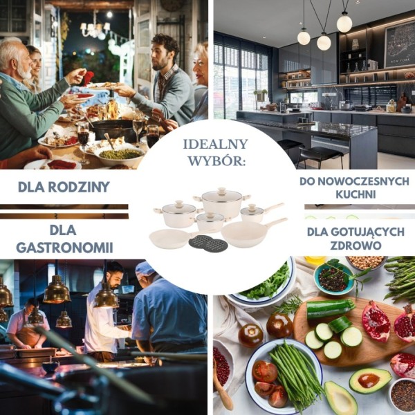 Zestaw garnków, Klausberg KB-7959, 12 elementów, powłoka marmurkowa, do gotowania