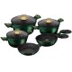 Комплект каструль Berlinger Haus Metallic Emerald BH-6065 10 ел. для готування на кухні