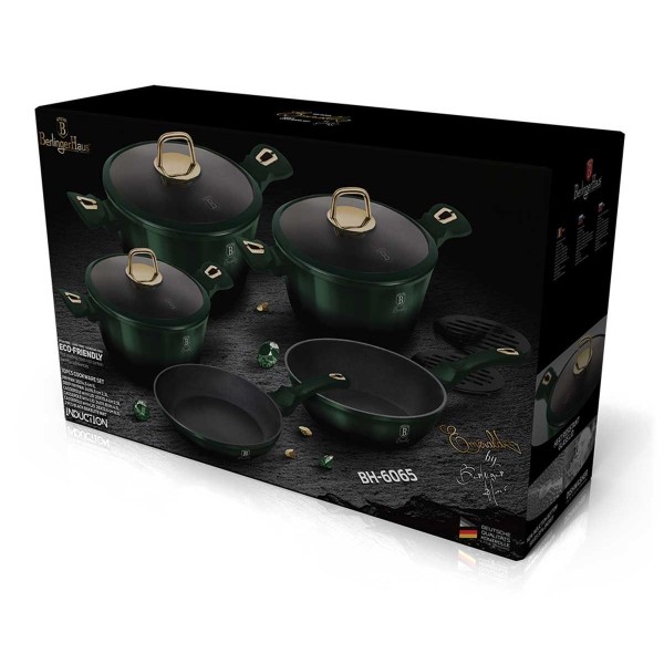 Комплект каструль Berlinger Haus Metallic Emerald BH-6065 10 ел. для готування на кухні