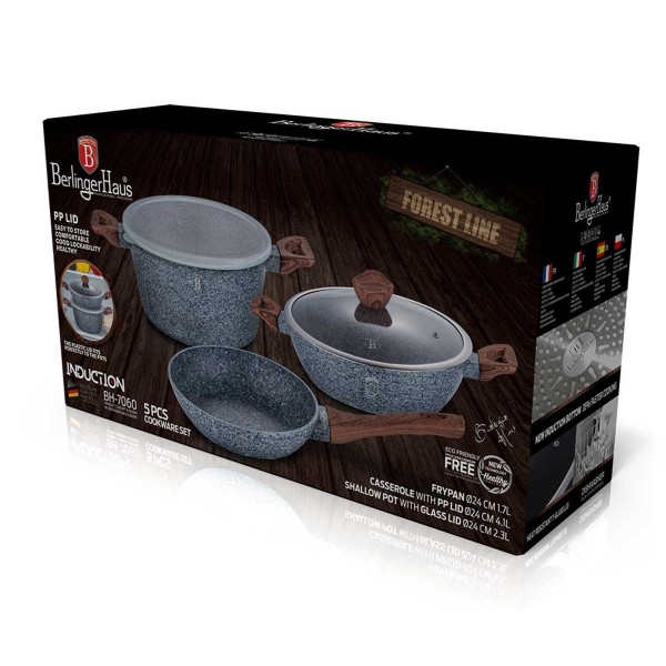 Komplet garnków Berlinger Haus Forest Line BH-7060 5 elementów z patelnią 24 cm