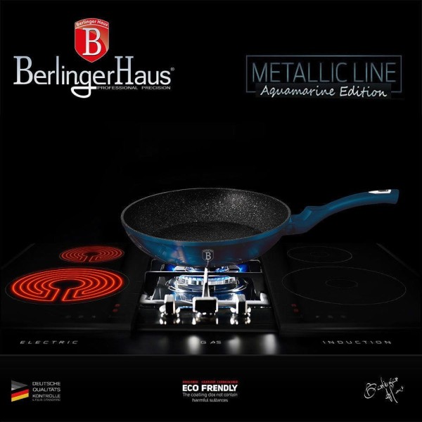 Набір каструль Berlinger Haus Metallic Aquamarine BH-6164, 17 предметів для кухні