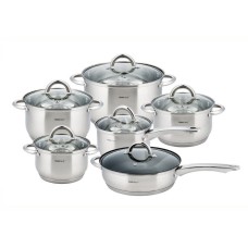 Komplet garnków KiNGHOFF Jumbo Silver 12 el. do gotowania KH-4450