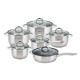 Комплект каструль Kinghoff Jumbo Silver 12 ел. для приготування різних страв KH-4450