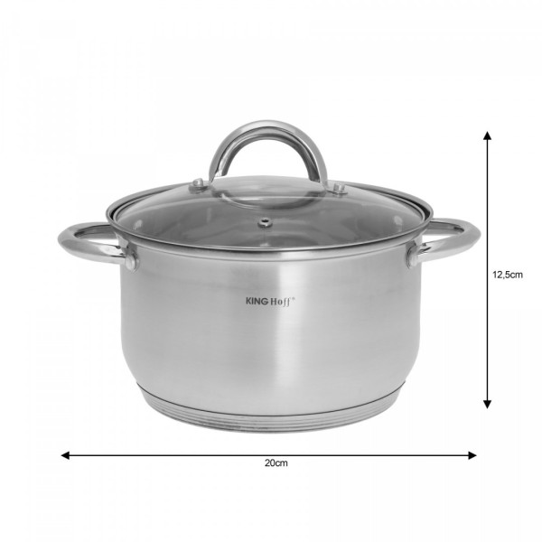 Комплект каструль Kinghoff Jumbo Silver 12 ел. для приготування різних страв KH-4450