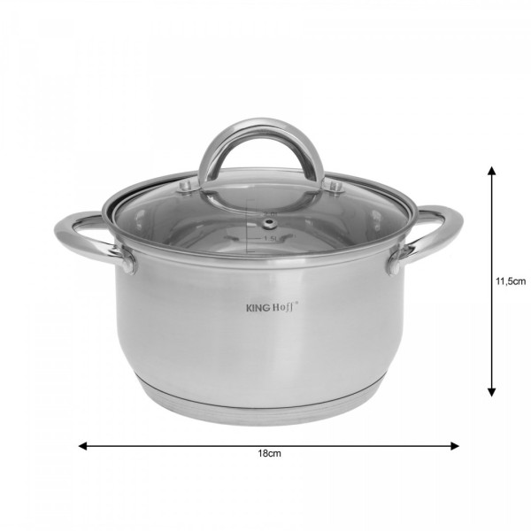 Комплект каструль Kinghoff Jumbo Silver 12 ел. для приготування різних страв KH-4450