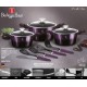 Komplet garnków Berlinger Haus Purple Eclipse BH-7141 z powłoką tytanową 10 elementów do kuchni