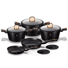 Komplet garnków Berlinger Haus Black Rose Line 10 elementów BH-1645-N do gotowania