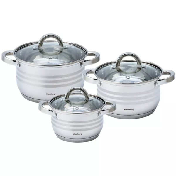 Набір каструль Klausberg KB-7693, 6 предметів для зручного приготування їжі