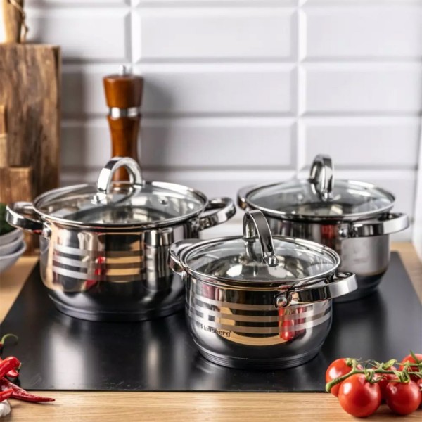 Набір каструль Klausberg KB-7693, 6 предметів для зручного приготування їжі