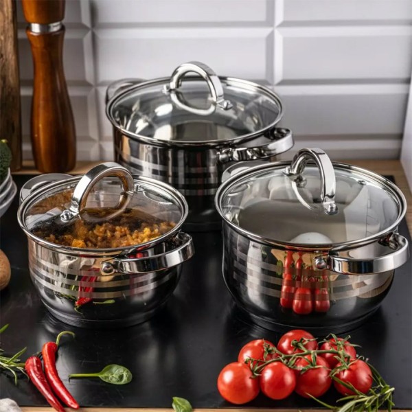 Набір каструль Klausberg KB-7693, 6 предметів для зручного приготування їжі