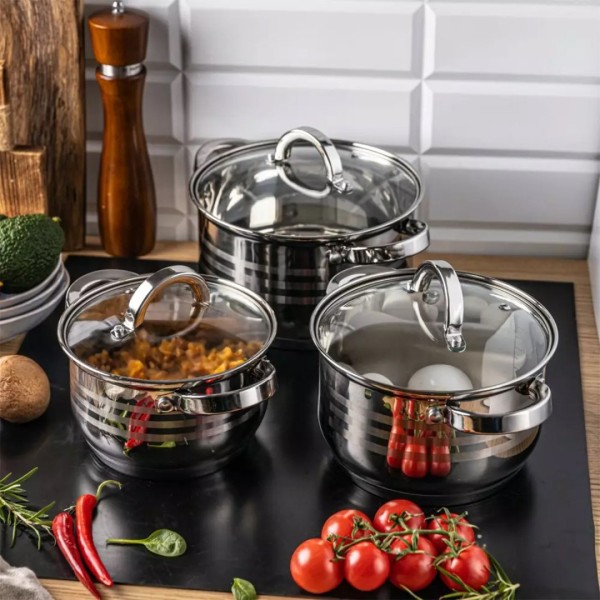 Набір каструль Klausberg KB-7693, 6 предметів для зручного приготування їжі