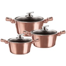 Komplet garnków Zilner Rosegold ZL-8562 z powłoką granitową 6 elementów do kuchni