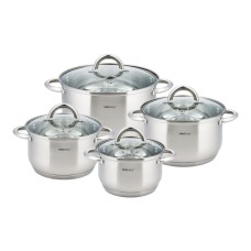 Komplet garnków KiNGHOFF Silver 8 elementów KH-4448 do gotowania