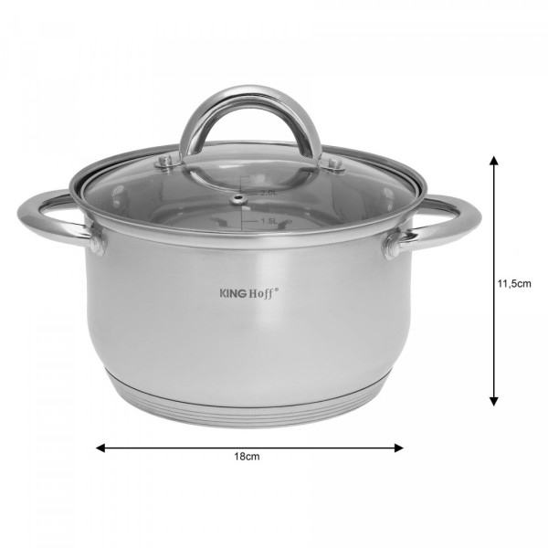 Комплект каструль Kinghoff Silver KH-4448, 8 предметів для готування