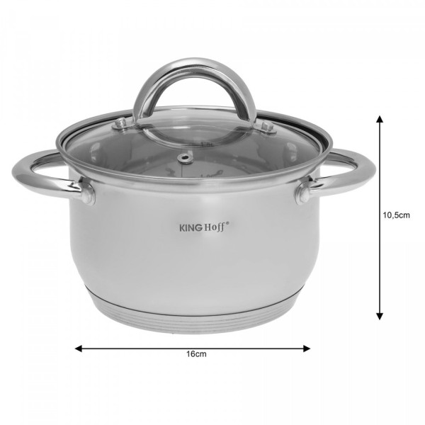 Комплект каструль Kinghoff Silver KH-4448, 8 предметів для готування