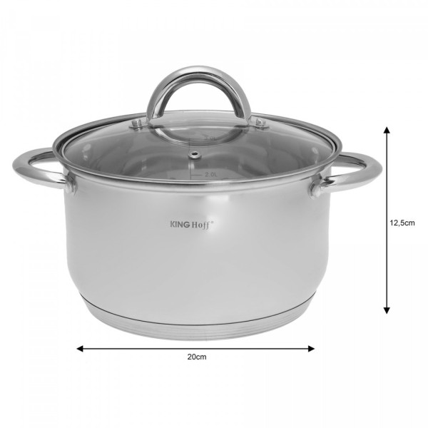 Комплект каструль Kinghoff Silver KH-4448, 8 предметів для готування