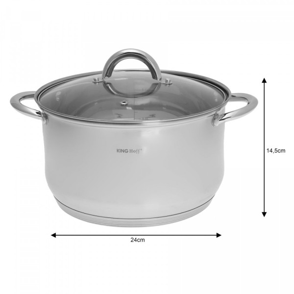 Комплект каструль Kinghoff Silver KH-4448, 8 предметів для готування