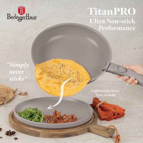 Zestaw garnków Berlinger Haus BH-8251 Taupe 12 elementów tytanowy do kuchni