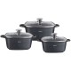 Komplet garnków Kinghoff KH-1607 kwadratowy 3 sztuki 2,8L, 4,4L, 6,5L do kuchni