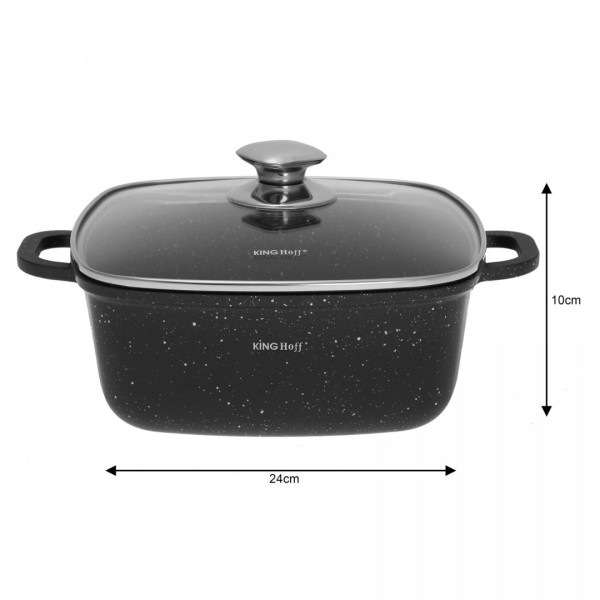 Komplet garnków Kinghoff KH-1607 kwadratowy 3 sztuki 2,8L, 4,4L, 6,5L do kuchni