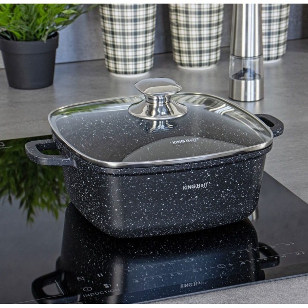 Komplet garnków Kinghoff KH-1607 kwadratowy 3 sztuki 2,8L, 4,4L, 6,5L do kuchni