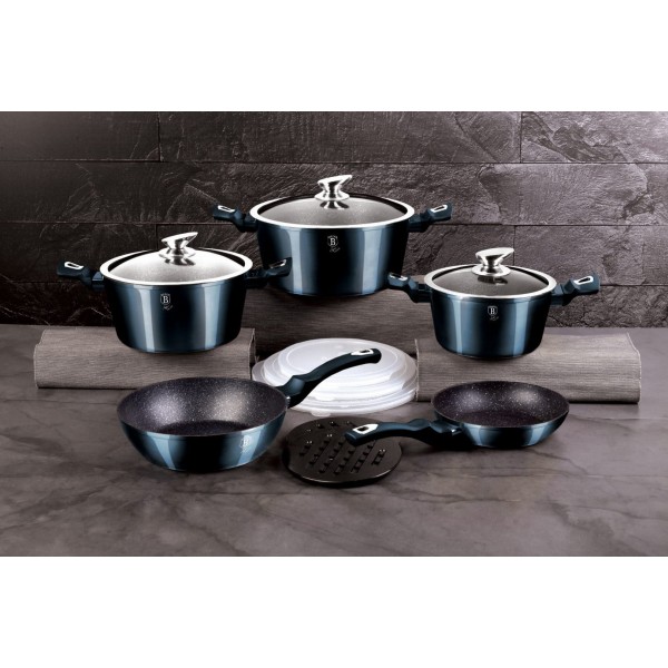 Комплект каструль Berlinger Haus Metallic Aquamarine BH-7031 для готування