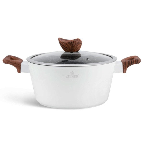 Komplet garnków Zilner White Lilly ZL-8592 z powłoką marmurową 15 el. do kuchni