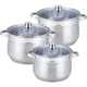 Komplety garnków Klausberg KB-7177 Gastro Stock Pot do kuchni 10,7L+8,6L+7,0L