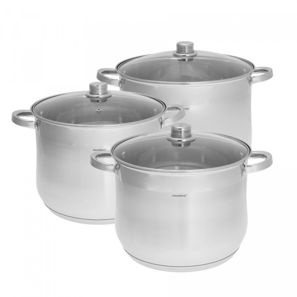Komplety garnków Klausberg KB-7177 Gastro Stock Pot do kuchni 10,7L+8,6L+7,0L