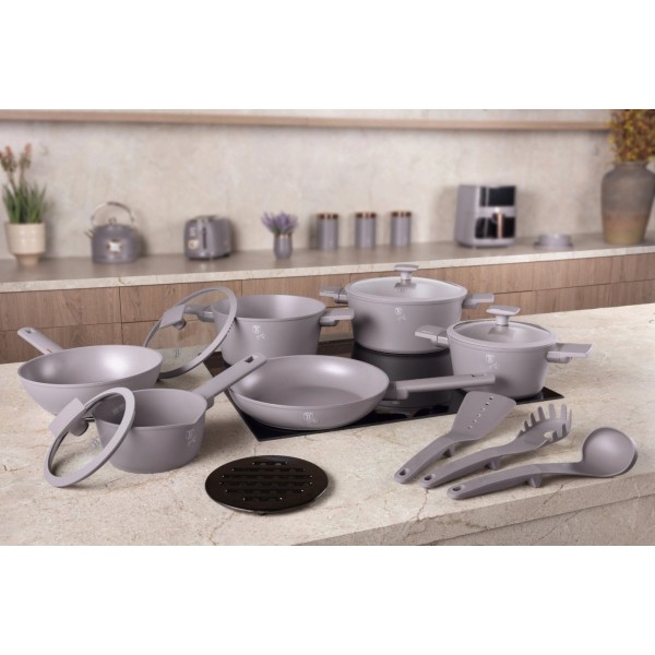 Zestaw garnków i patelni BerlingerHaus Taupe BH-8111, 15 el., do kuchni